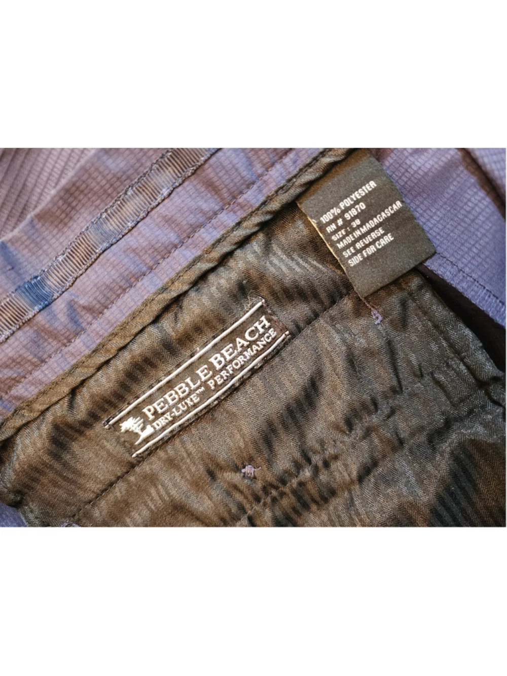 Pebble Beach 38 Navy‎ DRY-LUXE Performance Golf Shorts SIDE ZIP TECH POCKET